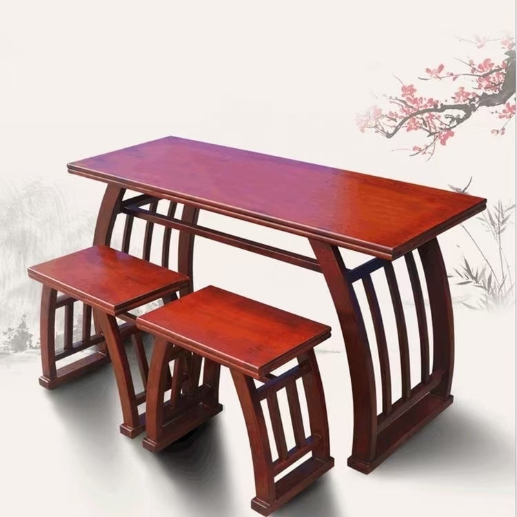 马鞍桌红木色